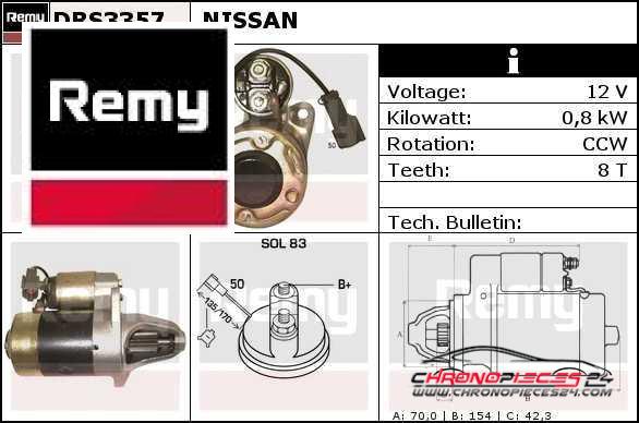 Achat de REMY DRS3357 Démarreur pas chères