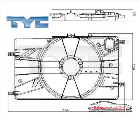 Achat de TYC 825-0018-1 Support, ventilateur de radiateur pas chères