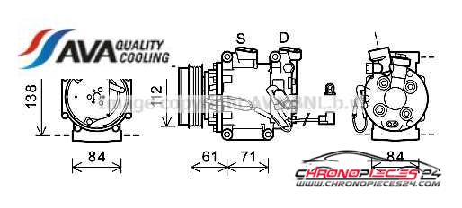 Achat de AVA QUALITY COOLING HDAK275 Compresseur, climatisation pas chères