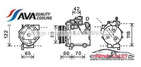 Achat de AVA QUALITY COOLING SZAK125 Compresseur, climatisation pas chères