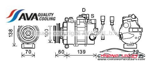 Achat de AVA QUALITY COOLING VNK382 Compresseur, climatisation pas chères