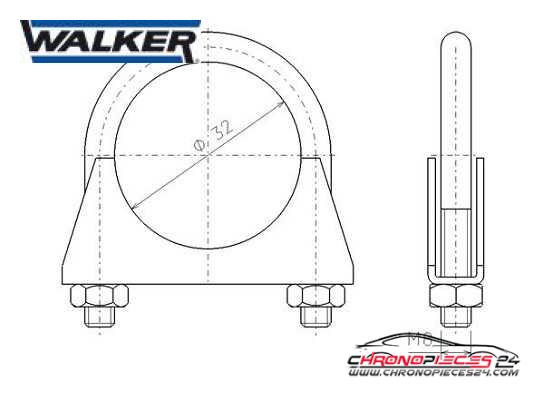 Achat de WALKER 82303 Pièce de serrage, échappement pas chères