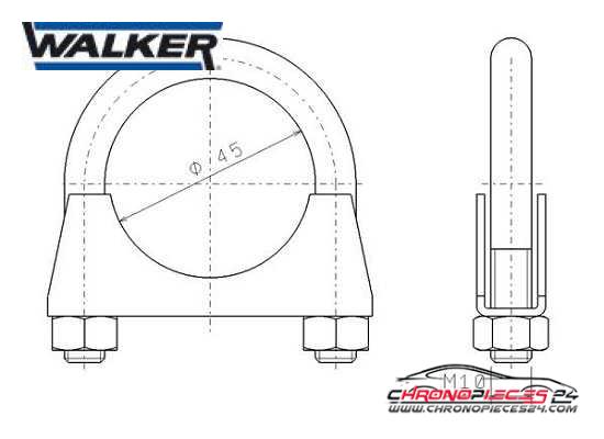 Achat de WALKER 82321 Pièce de serrage, échappement pas chères