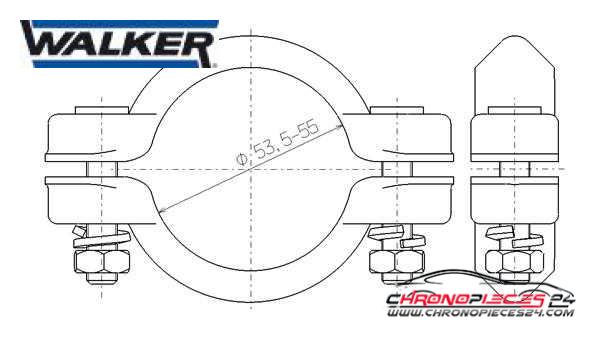 Achat de WALKER 82487 Pièce de serrage, échappement pas chères