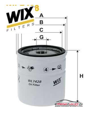 Achat de WIX FILTERS WL7428 Filtre à huile pas chères