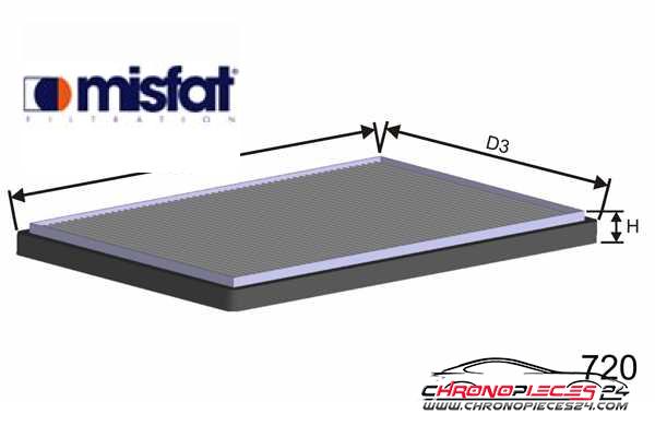 Achat de MISFAT HB197 Filtre, air de l'habitacle pas chères