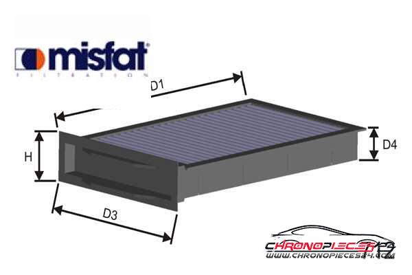 Achat de MISFAT HB165 Filtre, air de l'habitacle pas chères