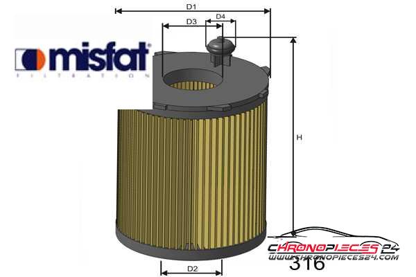Achat de MISFAT L154 Filtre à huile pas chères