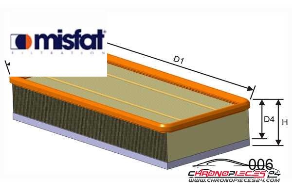 Achat de MISFAT P077A Filtre à air pas chères