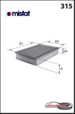 Achat de MISFAT P524A Filtre à air pas chères