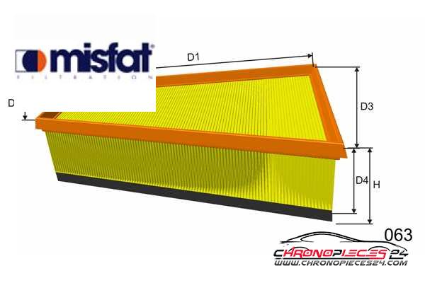 Achat de MISFAT P543A Filtre à air pas chères