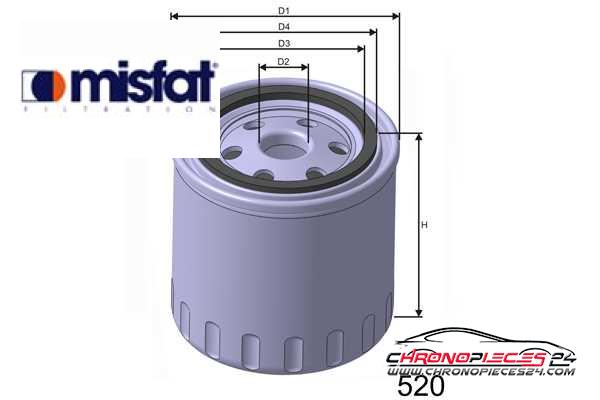 Achat de MISFAT Z124 Filtre à huile pas chères