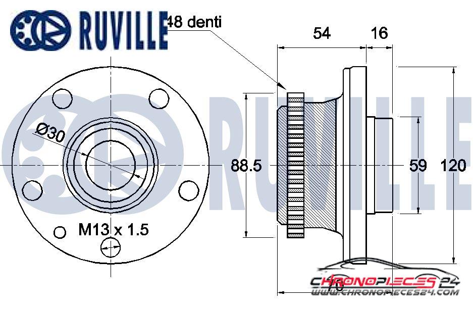 Achat de RUVILLE 220160 Kit de roulements de roue pas chères