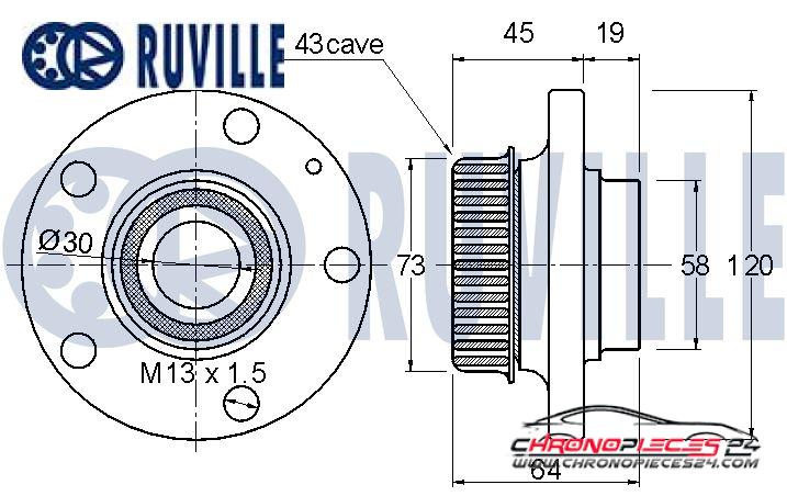 Achat de RUVILLE 220622 Kit de roulements de roue pas chères