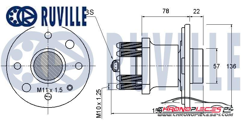 Achat de RUVILLE 220633 Kit de roulements de roue pas chères