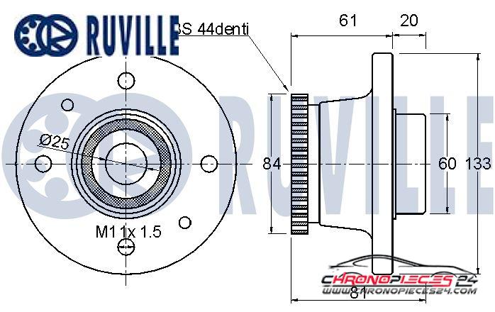 Achat de RUVILLE 220821 Kit de roulements de roue pas chères