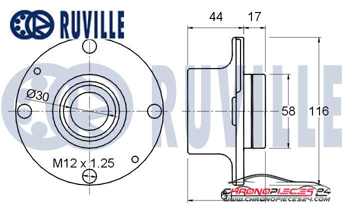 Achat de RUVILLE 220277 Kit de roulements de roue pas chères