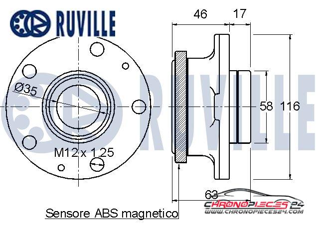 Achat de RUVILLE 220723 Kit de roulements de roue pas chères