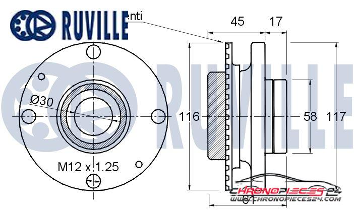 Achat de RUVILLE 220300 Kit de roulements de roue pas chères