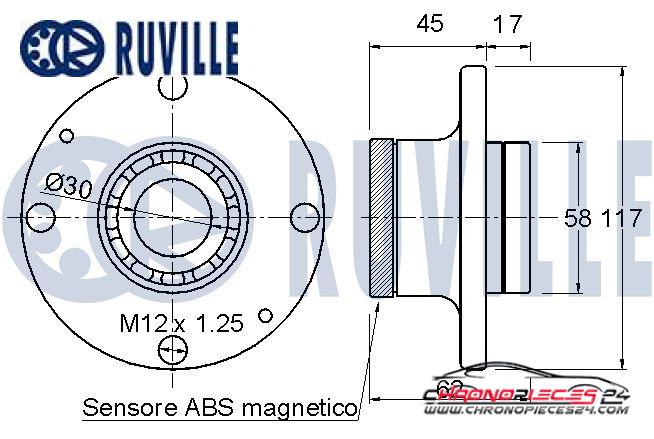 Achat de RUVILLE 220742 Kit de roulements de roue pas chères