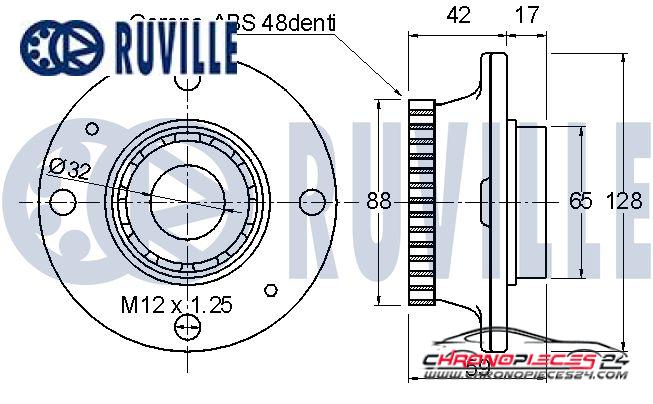 Achat de RUVILLE 221066 Kit de roulements de roue pas chères