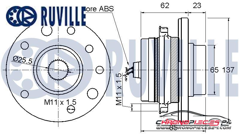 Achat de RUVILLE 220808 Kit de roulements de roue pas chères