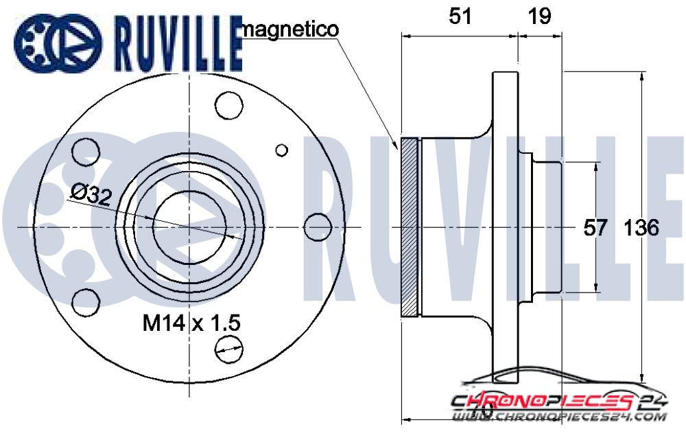 Achat de RUVILLE 221101 Kit de roulements de roue pas chères