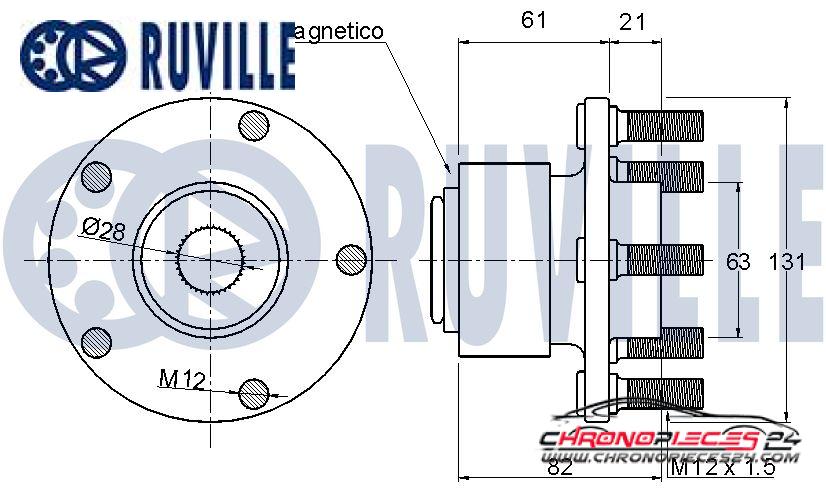 Achat de RUVILLE 221142 Kit de roulements de roue pas chères