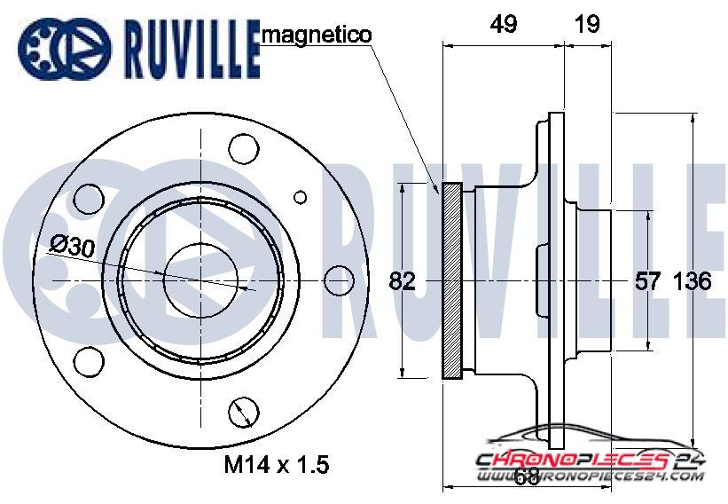 Achat de RUVILLE 221146 Kit de roulements de roue pas chères