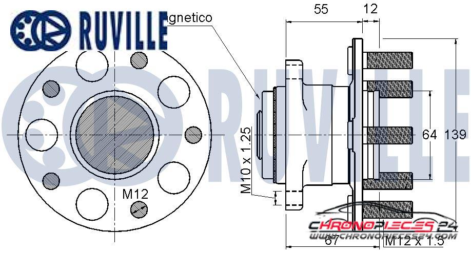 Achat de RUVILLE 221570 Kit de roulements de roue pas chères