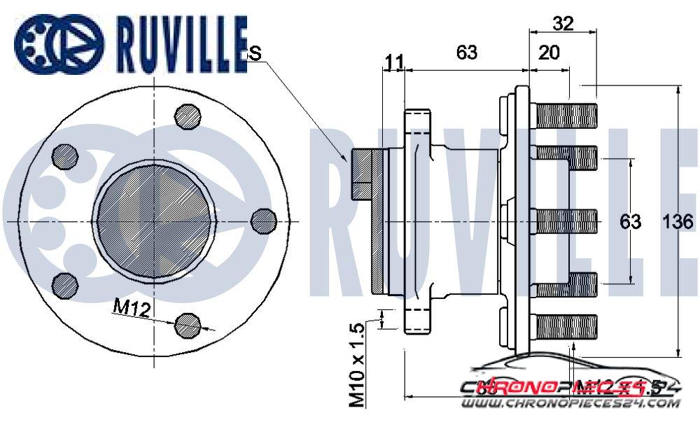 Achat de RUVILLE 221655 Kit de roulements de roue pas chères