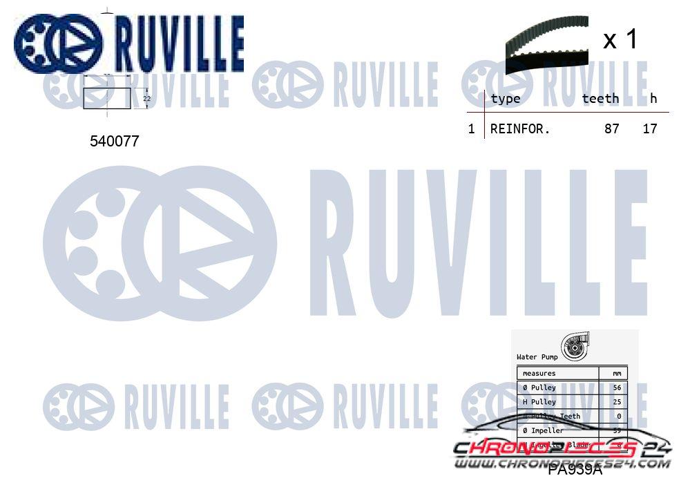 Achat de RUVILLE 5500101 Pompe à eau + kit de courroie de distribution pas chères