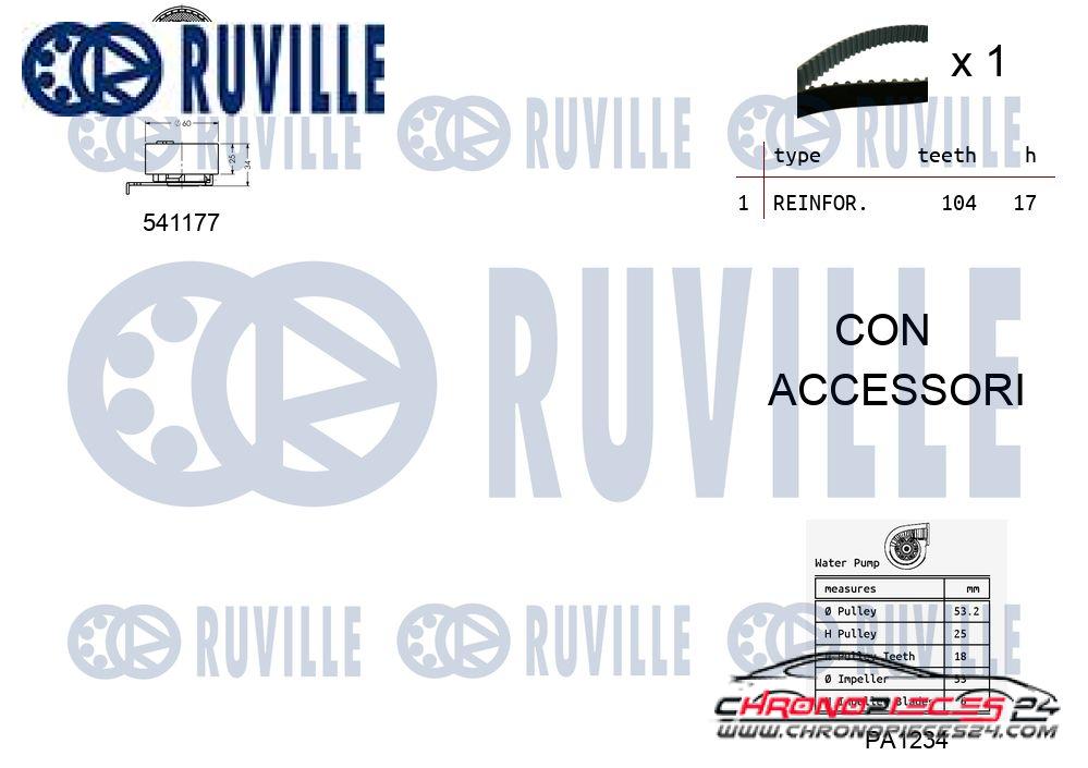 Achat de RUVILLE 5500511 Pompe à eau + kit de courroie de distribution pas chères