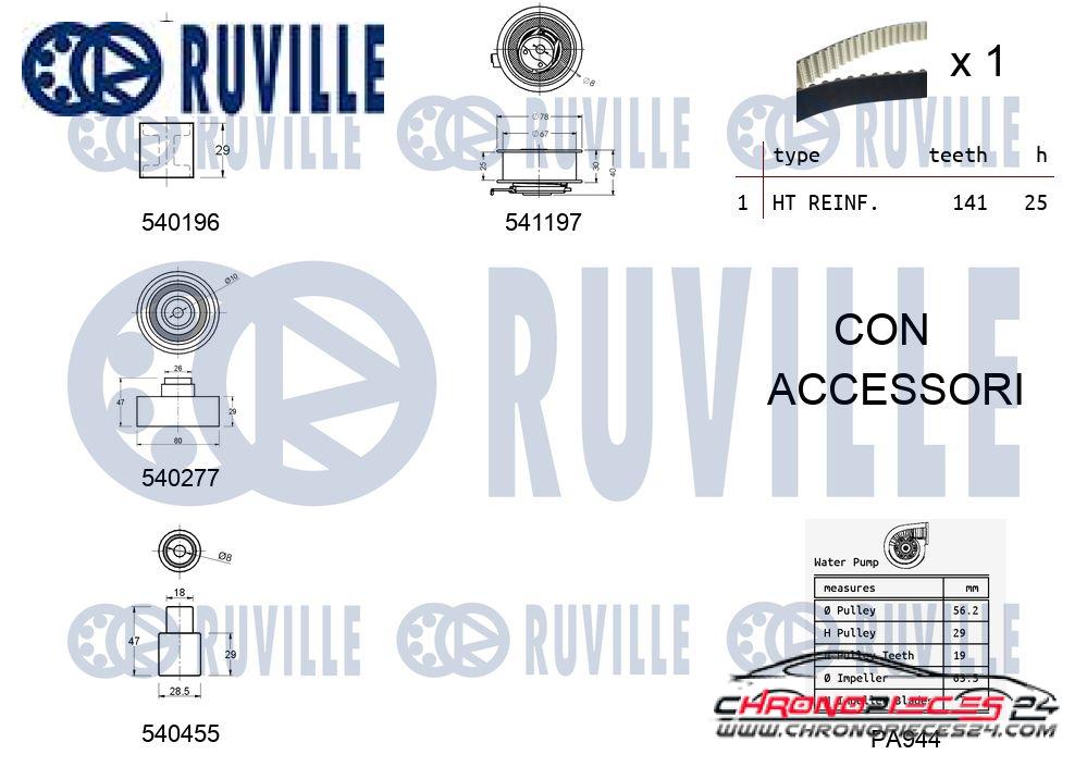 Achat de RUVILLE 5500591 Pompe à eau + kit de courroie de distribution pas chères