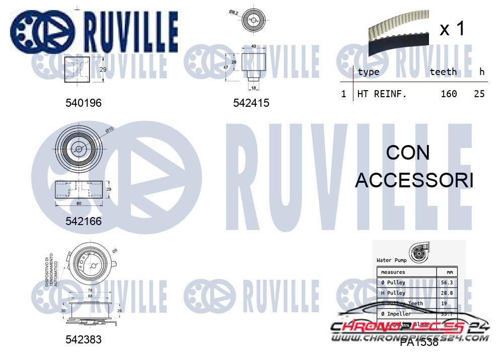 Achat de RUVILLE 5503351 Pompe à eau + kit de courroie de distribution pas chères