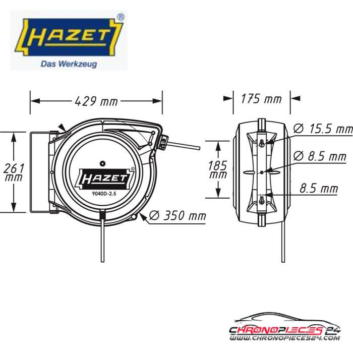 Achat de HAZET 9040D-2.5 Dévidoir à ressort avec fiche 20 + 1,5 m pas chères