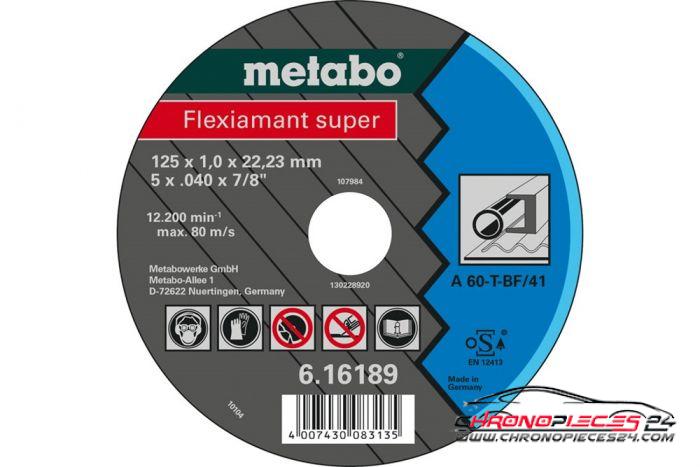 Achat de METABO 616188000 Disque à tronçonner 115 x 1 mm pas chères