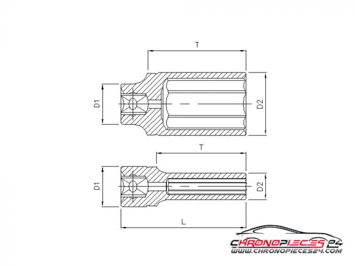 Achat de PANASONIC 2357708 Douille six pans long 1/2 " 8 mm pas chères