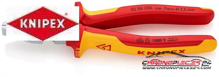 Achat de KNIPEX 02 06 200 Pince universelle VDE 200 mm avec tranchant long pas chères