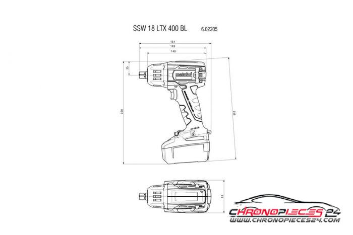 Achat de METABO 602205840 Clé à choc 1/2 " 18 V 400 Nm sans batterie pas chères