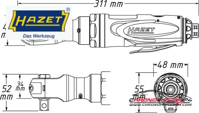 Achat de HAZET 9022P-2 Clé à cliquet 1/2 " 108 Nm pas chères