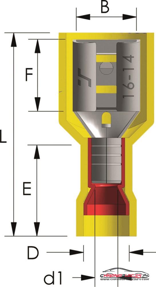 Achat de TIREX D08812/5 Manchon de fiche plate rétractable PVC Easy Entry ovale 4 ~ 6 mm² Onglet=6,3x0,8 mm 5p. pas chères