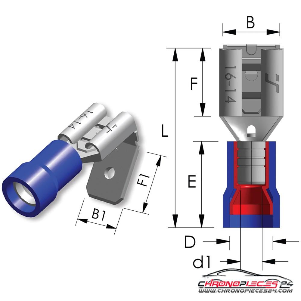 Achat de TIREX D08054/5 Manchon de fiche plate rétractable PVC Piggy Back Easy Entry 1,5 ~ 2,5 mm² Onglet=6,3x0,8 mm 5p. pas chères