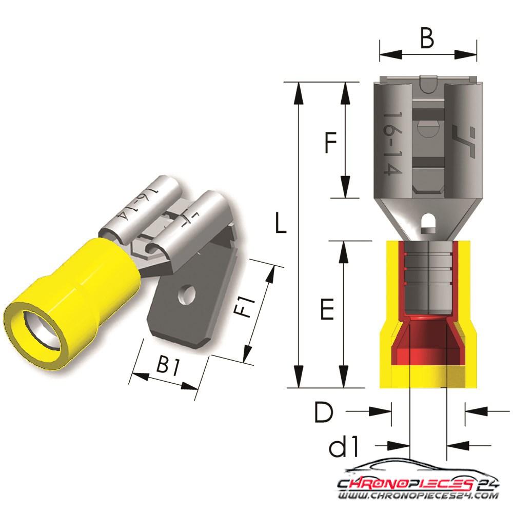 Achat de TIREX D08048/5 Manchon de fiche plate rétractable PVC Piggy Back Easy Entry 4 ~ 6 mm² Onglet=6,3x0,8 mm 5p. pas chères