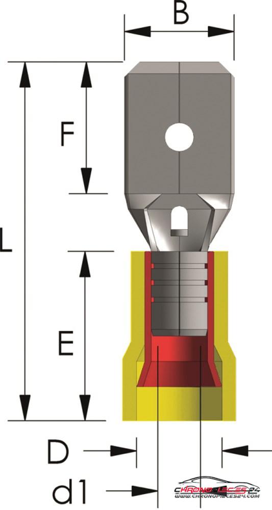 Achat de TIREX D08081/5 Fiche plate PVC Easy Entry 4 ~ 6 mm² Onglet=6,3x0,8 mm 5p. pas chères