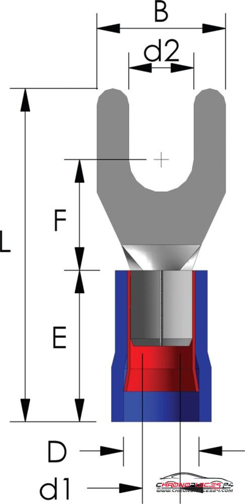 Achat de TIREX D08161/5 Cosse à fourche PVC M3,5 / 1,5 ~ 2,5 mm² B=6,4 mm 5p. pas chères