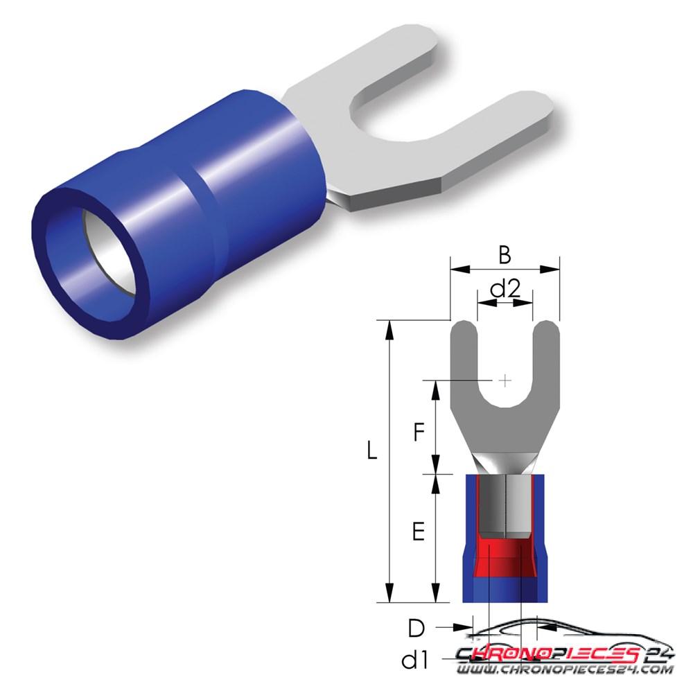 Achat de TIREX D08161/25 Cosse à fourche PVC M3,5 / 1,5 ~ 2,5 mm² B=6,4 mm 25p. pas chères