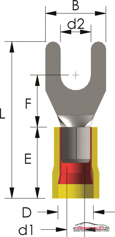 Achat de TIREX D08163/5 Cosse à fourche PVC M4 / 4 ~ 6 mm² B=8,3 mm 5p. pas chères