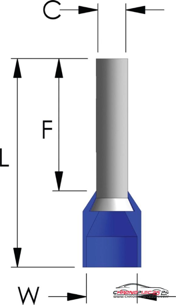 Achat de TIREX D08402/5 Embout de câble Simple 0,75 mm² Bleu 5p. pas chères