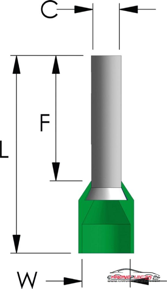 Achat de TIREX D08407/5 Embout de câble Simple 6 mm² Vert 5p. pas chères